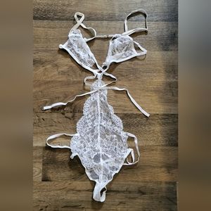 White lace strappy lingerie
